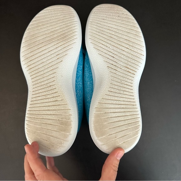 Allbirds Wool Runners Women’s 8 Natural Sneakers Teal Blue Lace Up Wool Shoes - Picture 8 of 9